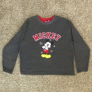 Disney Gray Mickey Sweatshirt with Red and Yellow Accents